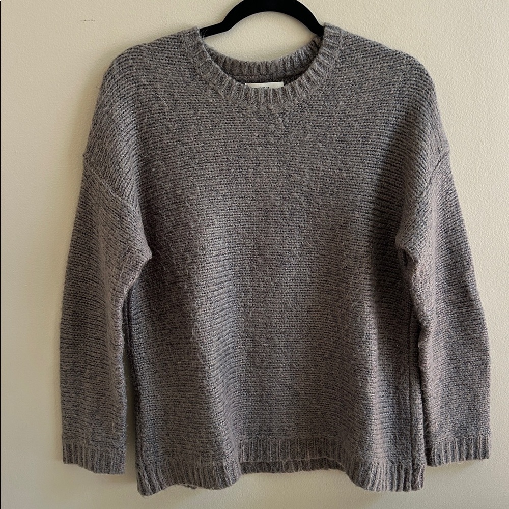 Envii Boa Knit Gray Crewneck Sweater